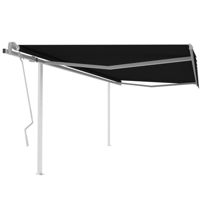 Auvent manuel rétractable avec poteaux 4x3,5 m Anthracite | Mobilier & Déco