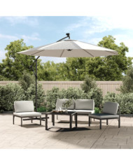 Tissu de remplacement pour parasol déporté Blanc sable 350 cm | Mobilier & Déco