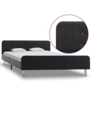 Cadre de lit Gris foncé Jute 140 x 200 cm | Mobilier & Déco