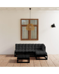 Salon de jardin 5 pcs avec coussins Bois de pin massif | Mobilier & Déco