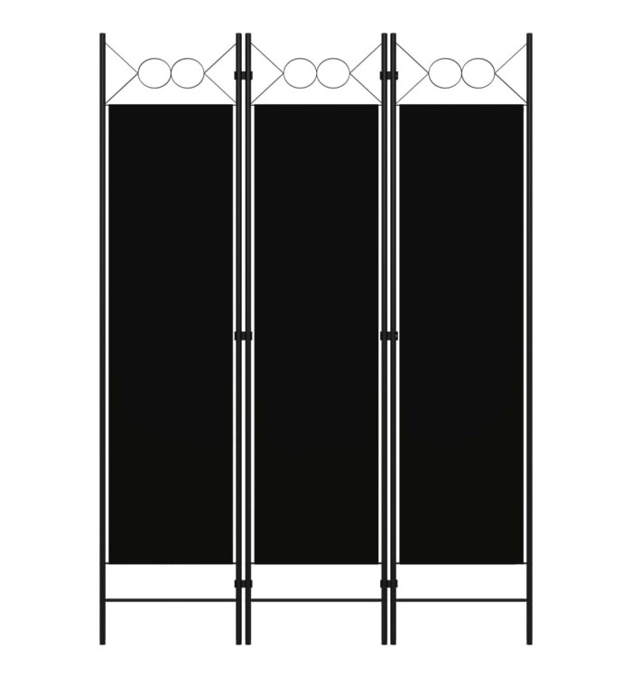 Cloison de séparation 3 panneaux Noir 120x180 cm | Mobilier & Déco