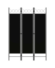 Cloison de séparation 3 panneaux Noir 120x180 cm | Mobilier & Déco