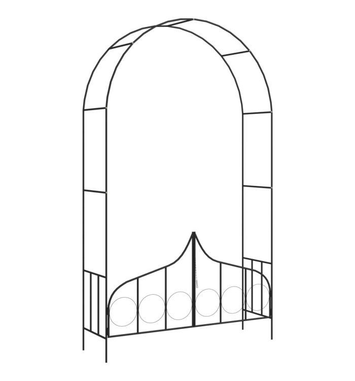 Voûte de jardin avec portail Noir 138x40x238 cm Fer | Mobilier & Déco