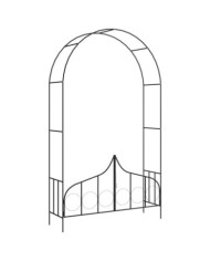 Voûte de jardin avec portail Noir 138x40x238 cm Fer | Mobilier & Déco
