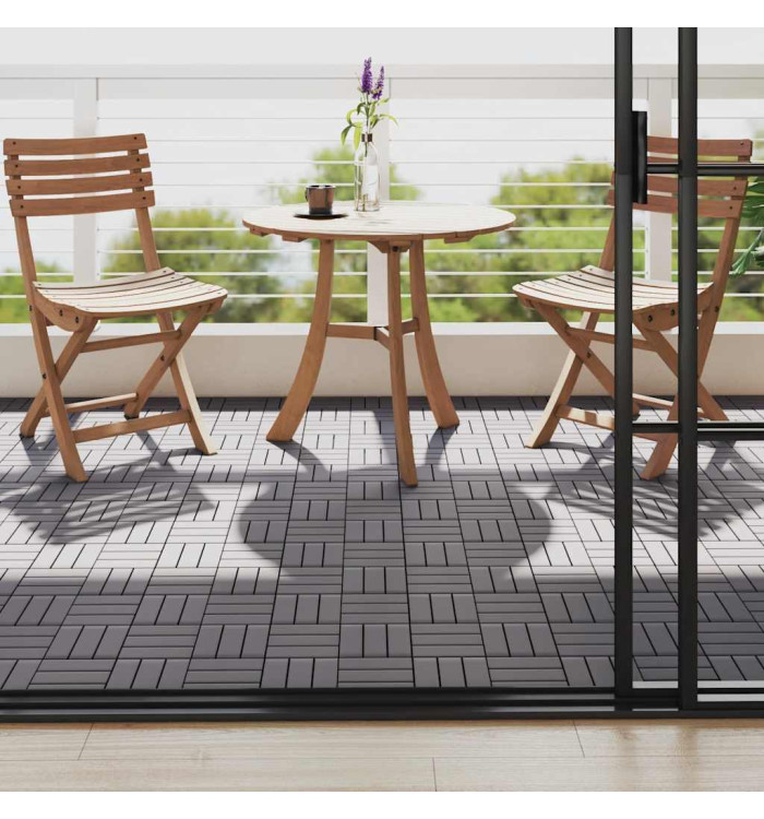 Carreaux de terrasse 10pcs Délavage gris 30x30 cm Acacia solide | Mobilier & Déco