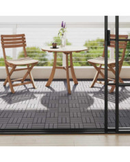 Carreaux de terrasse 10pcs Délavage gris 30x30 cm Acacia solide | Mobilier & Déco