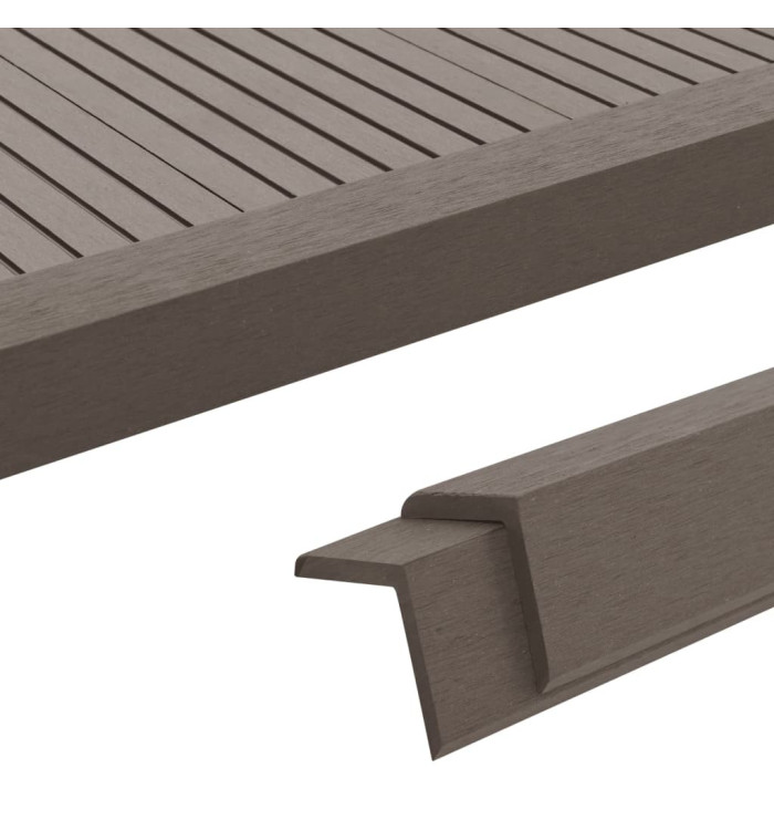 Cornière de terrasse 5 pcs WPC 170 cm Marron foncé | Mobilier & Déco