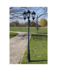 Lampadaire de jardin 3 bras 230 cm Vert foncé/Noir Aluminium | Mobilier & Déco