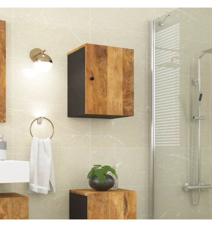 Armoire de salle de bain murale 38x33x48cm bois massif manguier | Mobilier & Déco
