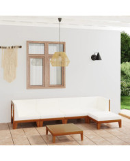 Salon de jardin 6 pcs avec coussins Bois d'acacia solide | Mobilier & Déco