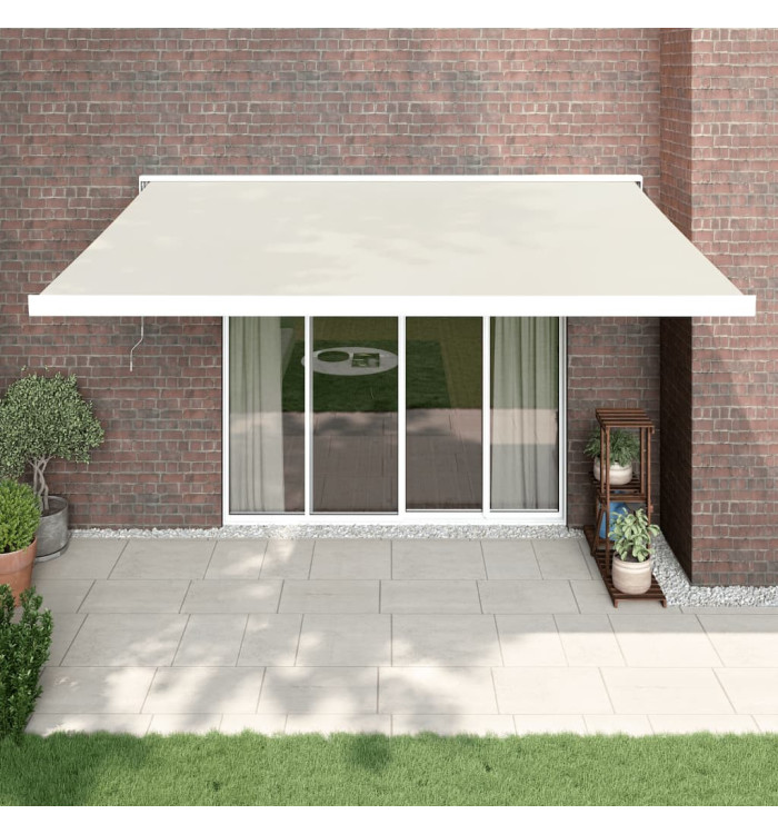 Auvent rétractable crème 4x3 m tissu et aluminium | Mobilier & Déco