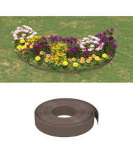 Bordures de jardin 2 pcs marron 10 m 10 cm polyéthylène | Mobilier & Déco