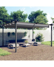 Tonnelle de jardin avec toit rétractable 4x3 m Anthracite | Mobilier & Déco