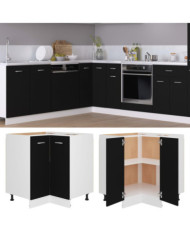 Armoire de plancher d'angle "Lyon" noir 75,5x75,5x81,5 cm bois | Mobilier & Déco