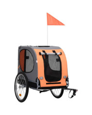 Remorque de vélo pour animaux de compagnie orange et gris | Mobilier & Déco