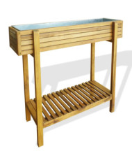 Lit surélevé de jardin Bois massif d'acacia et zinc | Mobilier & Déco