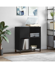 Armoire à disques noir 84,5x38x89 cm bois d'ingénierie | Mobilier & Déco