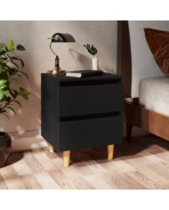 Tables de chevet avec pieds en pin 2 pcs Noir 40x35x50 cm | Mobilier & Déco