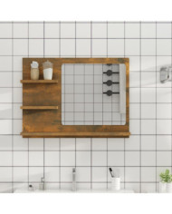 Miroir de bain Chêne fumé 60x10,5x45 cm Bois d'ingénierie | Mobilier & Déco