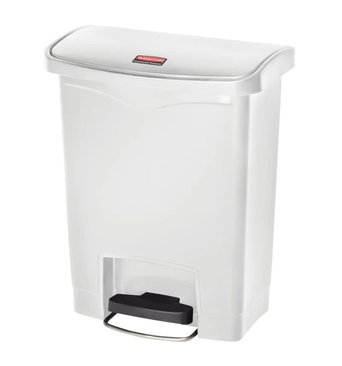 Rubbermaid Poubelle à pédale Slim Jim 30 L Blanc | Mobilier & Déco