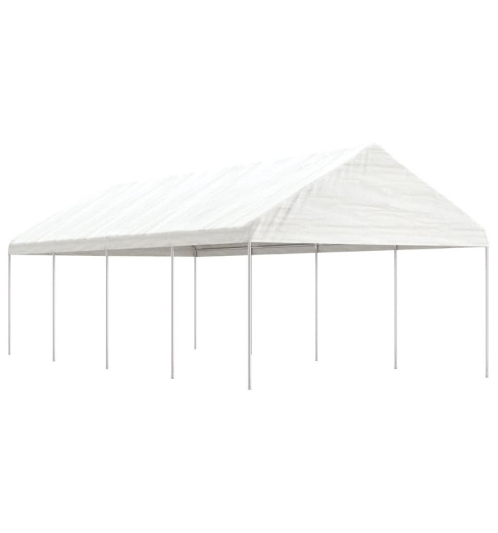 Belvédère avec toit blanc 8,92x4,08x3,22 m polyéthylène | Mobilier & Déco
