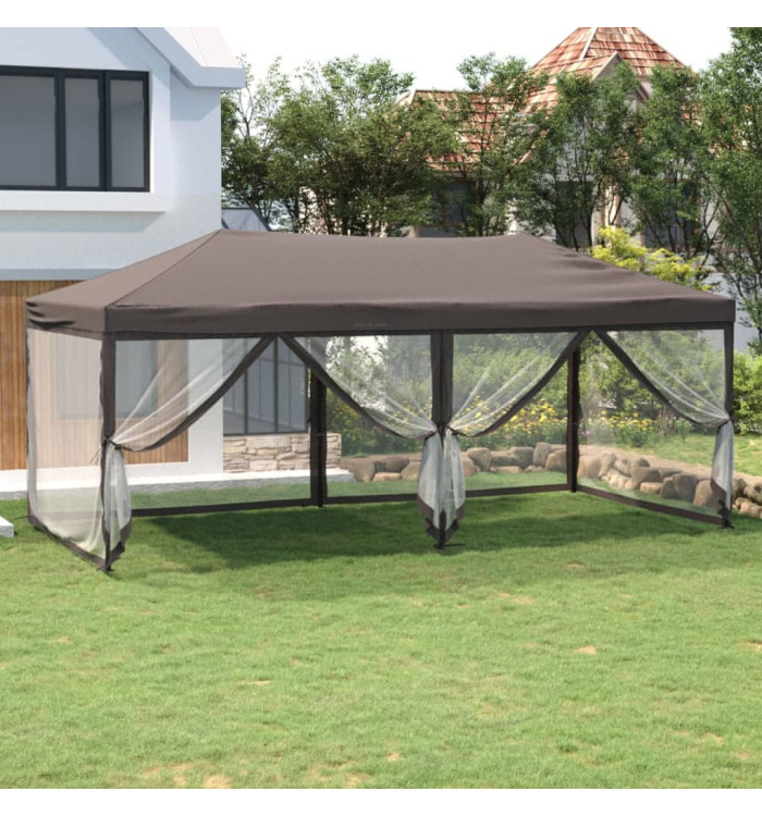 Tente de réception pliable avec parois Taupe 3x6 m | Mobilier & Déco