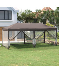Tente de réception pliable avec parois Taupe 3x6 m | Mobilier & Déco
