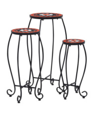 Tables mosaïque 3 pcs Terre cuite et blanc Céramique | Mobilier & Déco