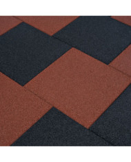 Carreaux de protection antichoc 6pcs Caoutchouc 50x50x3cm Rouge | Mobilier & Déco