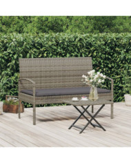 Banc de jardin avec coussin gris 105 cm résine tressée | Mobilier & Déco