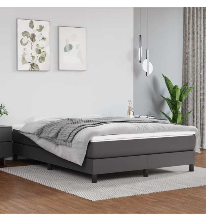 Matelas de lit à ressorts ensachés Gris 140x190x20cm Similicuir | Mobilier & Déco