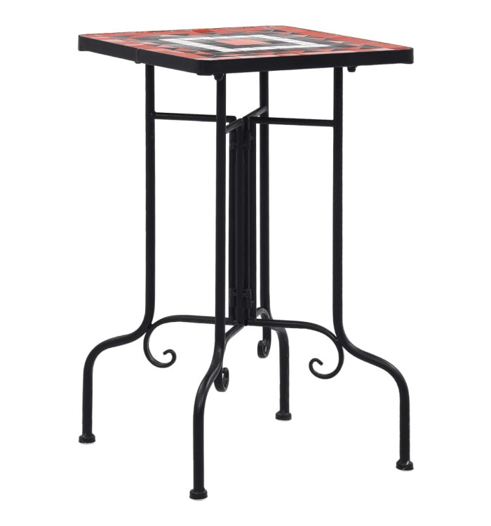 Table de bistro mosaïque Terre cuite et blanc Céramique | Mobilier & Déco
