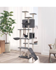 Arbre à chat avec griffoirs en sisal Gris foncé 191 cm | Mobilier & Déco