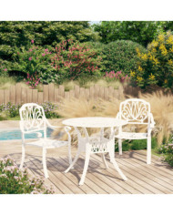 Ensemble de bistro 3 pcs Aluminium coulé Blanc | Mobilier & Déco