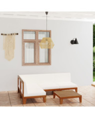 Salon de jardin 5 pcs avec coussins Bois d'acacia solide | Mobilier & Déco