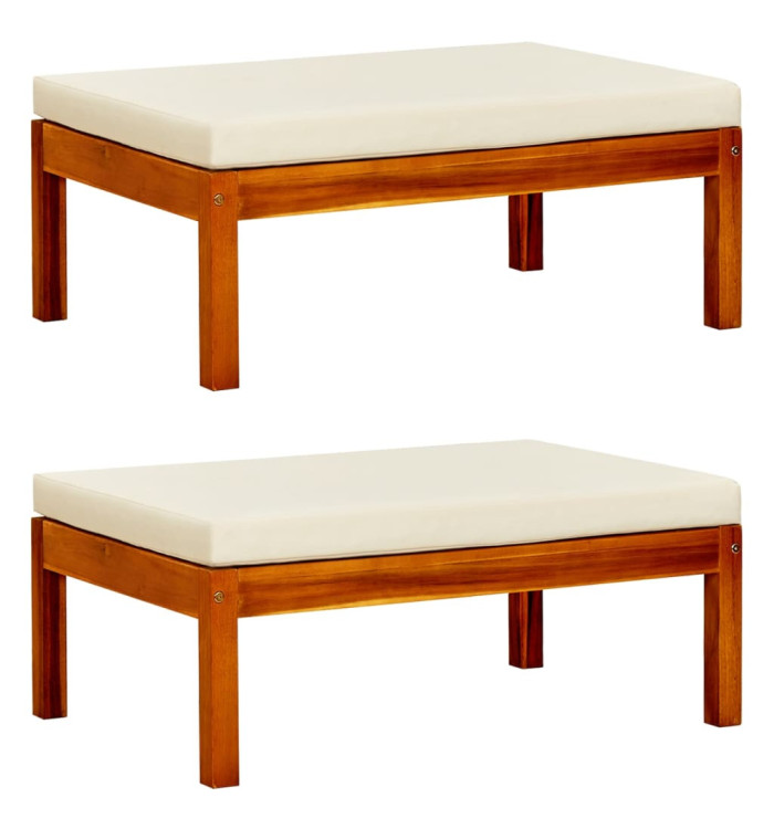Repose-pieds de jardin lot de 2 Bois d'acacia massif | Mobilier & Déco