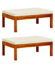 Repose-pieds de jardin lot de 2 Bois d'acacia massif | Mobilier & Déco