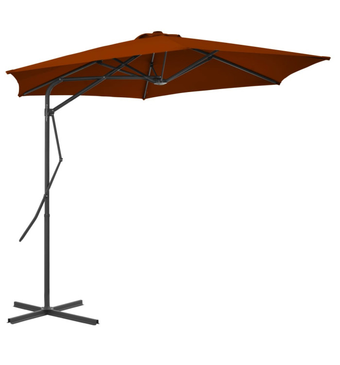 Parasol de jardin avec mât en acier terre cuite 300x230 cm | Mobilier & Déco