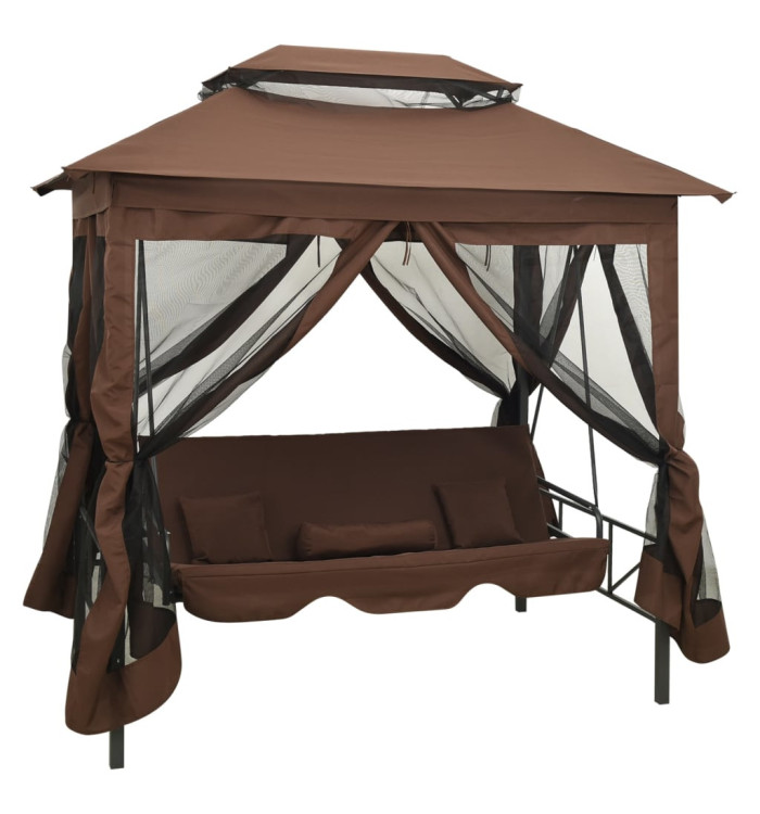Belvédère convertible en balancelle Café | Mobilier & Déco
