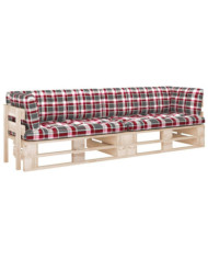 Canapé palette 2 places avec coussins Bois de pin imprégné | Mobilier & Déco