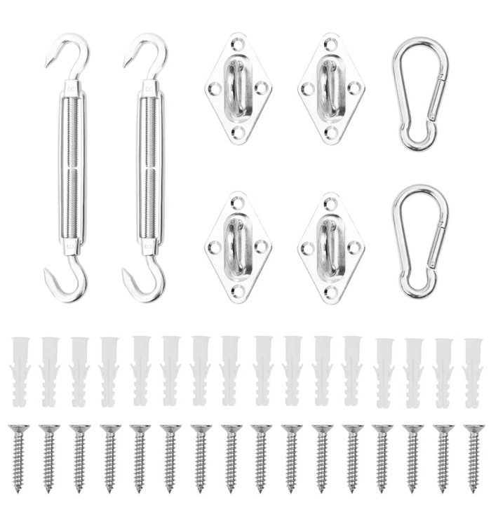 Jeu d'accessoires de voile d'ombrage 8 pcs Acier inoxydable | Mobilier & Déco