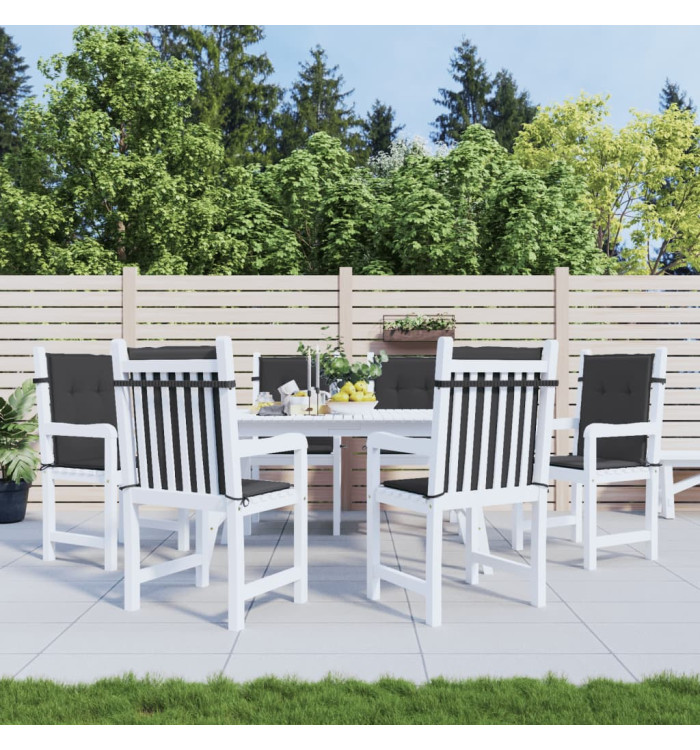 Coussins de chaise de jardin à dossier bas lot de 6 noir | Mobilier & Déco
