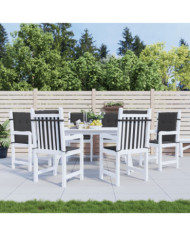 Coussins de chaise de jardin à dossier bas lot de 6 noir | Mobilier & Déco