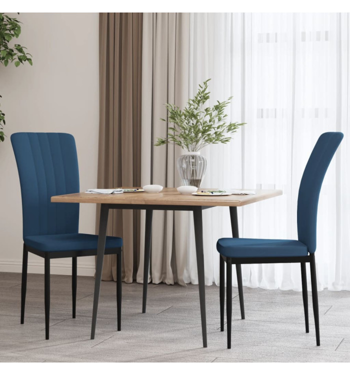 Chaises à manger lot de 2 Bleu Velours | Mobilier & Déco