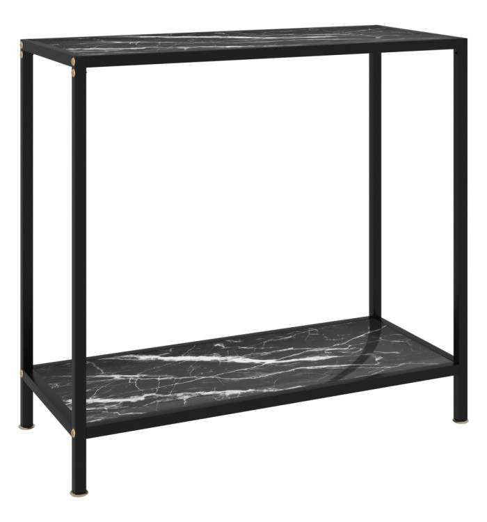 Table console Noir 80x35x75 cm Verre trempé | Mobilier & Déco