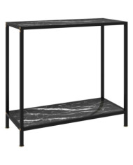 Table console Noir 80x35x75 cm Verre trempé | Mobilier & Déco