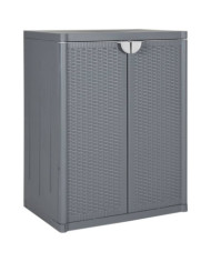Armoire de rangement de jardin gris 65x45x88 cm PP rotin | Mobilier & Déco