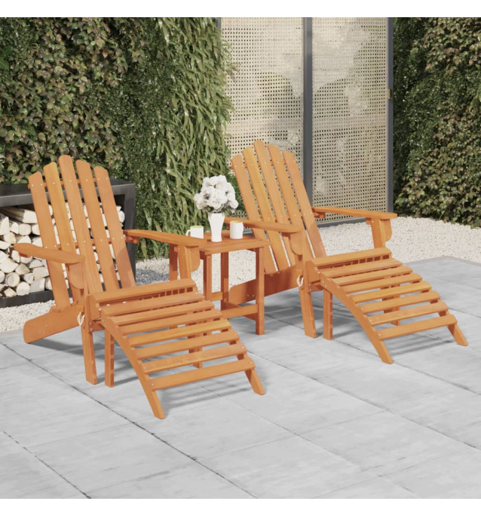 Chaises Adirondack de jardin repose-pieds lot de 2 Bois acacia | Mobilier & Déco