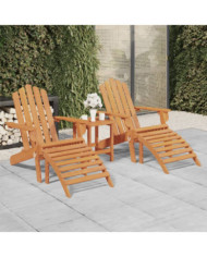 Chaises Adirondack de jardin repose-pieds lot de 2 Bois acacia | Mobilier & Déco