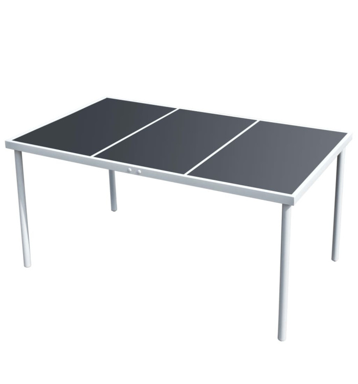 Table de jardin 150x90x74 cm Noir Acier | Mobilier & Déco
